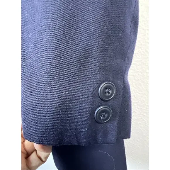Lands End Womens 100% Wool one Button black Traditional Blazer USA Size 10 - Picture 2 of 10
